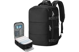 Handgepäck Rucksack Ryanair Handgepäck 40x20x25 Travel Backpack 12 Taschen Carry On Bag Cabin Bags mit separater Schuhtasche für Frauen & Männer Tragetasche Hand Luggage Backpack, 20L, Schwarz