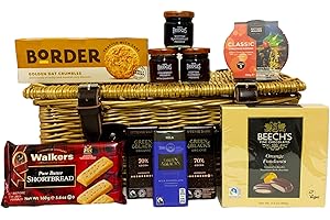 FINE FOOD STORE Sweet Treats Wicker Basket Gift Food Hamper - Gift ideas for Mum, Valentines, Mother's Day, Birthday, Business and Corporate