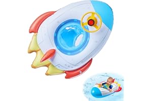 AOREETY Baby Swimming Float for Children Kids, Inflatable Pool Float Swimming Ring with Safety Seat and Handle Unicorn Fun Water Toy Accessories for Age 1-4 Y