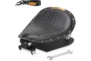 LKV Moto Selle Bobber, Selle de Moto Solo avec Remplacement de Plaque de Base pour Sportster XL1200 883 48 Dyna Softail Fatboy Custom