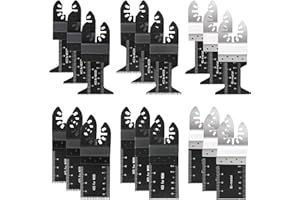 SUGFAY 20 Pcs Lames de Scie Oscillantes,Outil Multifonction Saw Blades Accessoires pour Couper Bois Métal et Plastique,Outils Multifonctionels pour Fein Multimaster, Dremel,Bosch,Milwaukee,Makita,Dewalt