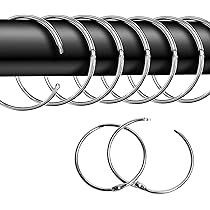 Anelli Per Tende In Metallo Con Ganci - 20 Pezzi | Diametro 35 Mm | Per Tende Doccia E Finestre - Foto 3