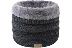 COZYAN Bufanda Circular de Punto Grueso Calentador de Cuello Suave Forro Polar Bufanda Hombre Bufandas Invierno Mujer Caliente de Punto Forro Polar Loop Bufanda Esquí Moto Ciclismo