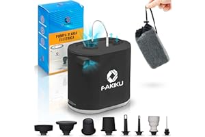 Fakiku Pompa Gonfiabili Elettrica Ricaricabile MULTIFUNZIONE - Sottovuoto Vestiti Gonfia Sgonfia - Pompa Per Materasso Gonfiabile Luce Led