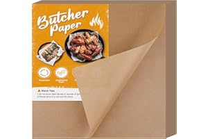 NEBURORA 60Pcs Brown Butcher Paper Sheets, 12 x 12 Inch, Uncoated, Unwaxed, Disposable, Smoke Trapping, Steam Releasing, Ideal for Smoking, Resting, Serving, Storing Meats