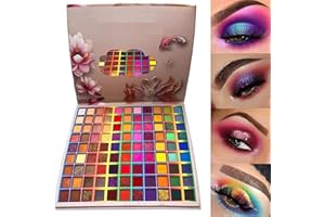 Paleta de sombras de ojos de 99 colores, con brillo mate, resistente al agua, de larga duración, en polvo
