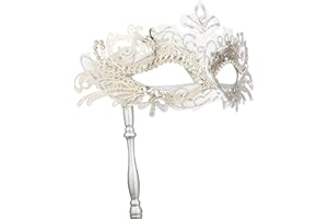 Hoshin Masquerade Mask with Stick, Mardi Gras Deecorations Venetian Masks for Womens