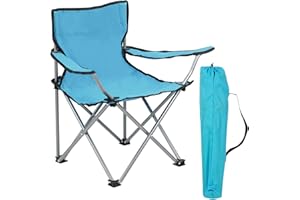 Livhome Kids Camping Chair Lightweight Folding Garden Beach Seat with Carry Bag | Heavy Duty Steel Frame Arm Chair | Portable Chair for Outdoor & Camping | For Ages 2 to 6 Years Old (Blue)