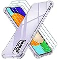 ivoler Case for Samsung Galaxy A52 5G / Galaxy A52 4G +3 Pack Tempered Glass Screen Protector, Clear Slim Soft TPU Shockproof Anti-Scratch Cover Phone with Reinforced Corner Bumpers