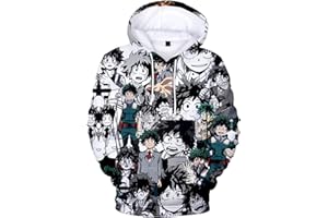 YIMIAO Hombre Niños Sudaderas con Capucha Chicos Jóvenes My Hero Academia Japonesa Anime Impresión 3D Anime Uniforme Mujer Niña Pullover