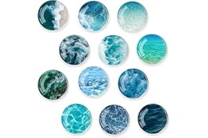 GEFIRE 12 Piezas Ondas Imanes Nevera, Iman Nevera, Imanes Nevera Niños, Adecuadas para Pizarras, Imanes Personalizados Nevera, Imanes Potentes, Refrigeradores, Fotos, Etc (Redondo/30 Mm)