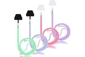 Weewooday 4 Stück Universelle Handy Lanyards inklusive Verstellbares Abnehmbares Nylon Umhängeband und Pads für Meiste Smartphones (Einfarbige Farbserie)