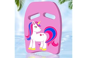 Giugio Tabla de natación para niños, equipo de entrenamiento con asas, tabla de natación para niños a partir de 3 años, patrón de dibujos animados, tablas de natación para ejercicios de natación y