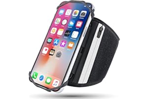 MR.LUYU Sportarmband Handy Mit Kopfhörer Tasche, 360° Drehbar Handytasche Sport für iPhone 14 Pro Max/13 Pro/12/11 Samsung Galaxy S23/S22/S21/S20 Running Armband Joggen Armtasche für 5,3-6,8'' Smartphone