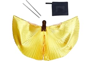Baisdan Alas de apertura de Isis con palos, alas de danza del vientre, alas de mariposa para Halloween, carnaval, disfraz de actuación