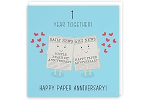 Hunts England - 1st Wedding Anniversary Card - Paper Anniversary - Iconic Collection - Standard Size - For Him, Her, Couples - Fun Cute Anniversary Card