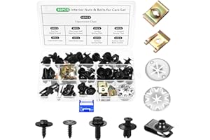 LULUXINXIN 80 Piezas Kit de Tuercas para Chapa de Coche, Juego Universal de Tornillos de Carrocería, Abrazaderas de Fijación para Guardabarros, Set de Reparación con Arandelas y Clips para Auto