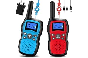 Wishouse Walkie Talkies for Kids Adults Rechargeable, Toys for 4 5 6 7 8 9 10 Year Old Boys Girls, Pmr 446 Kids Radios Long Range with Flashlight Lanyards, Camping Birthday Xmas Gifts Presents 2 Pack