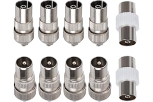 PENCE & MOON COLLECTIVE 4 Male & 4 Female & 2 Female to Female TV Aerial Coaxial Cable Connectors Adaptor, 10 PCS TV Aerial Connectors, F Connector Adaptor, Coaxial TV Aerial Connectors, for RF Cable