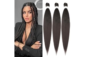 YDDM Pre stretched braiding hair extension 32 pollici 3Packs Capelli per trecce capelli per treccine africane Box Trecce all'uncinetto Treccia Estensioni dei capelli (32 pollici, 4#)