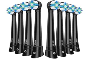 LOKOBATII 8PCS iO Series Toothbrush Heads Compatible with Oral B iO 2/3/4/5/6/7/8/9/10,Gentle Gum Care & Deep Cleaning Toothbrush Heads Compatible with Oral B Series Electric Toothbrush,Black