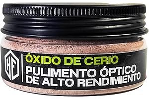 HIGH FIVE - Óxido de Cerio G18 - Pulimento Óptico de Alto Rendimiento en Polvo para uso Manual o con Máquina - TREO 98,5% (Red) - 18 Micras - Envase de 50 Gramos