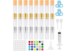 Bohoray Roll on Glasflaschen für Ätherisches Öl, 24pcs Roll on Flasche Leer 5ml, 3 Arten von Deckeln Rollon Flaschen für Öle, Roll on Ätherische Öle mit Edelstahl Roller Bällen für Parfüm, Massage