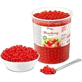 INSPIRE FOOD Bubble Tea Popping Boba Strawberry 1kg | Prepare Delicious | Strawberry Bubble Tea Pearls, Made in Taiwan, Great