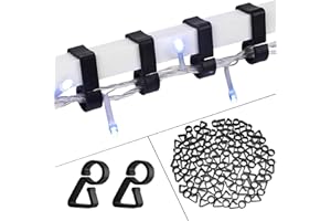 Vikdio 72 Pcs Black Gutter Hooks Hang Clips for Securing Outdoor String Lights, Ideal for Hanging Icicle Lights Meteor Lights on Wedding Christmas Xmas Halloween Garden Tree Home Decor