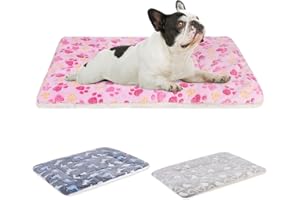 Srvillg Dog Bed Mat, Soft Warm Dog Mats, Washable Dog Crate Mat, Pet Sleeping Mattress for Small Medium Dogs (Pink, L-70 * 55cm)