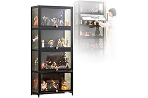 NOBBAT vitrinas expositoras,vitrina expositora para colecciones vitrina cristal,vitrinas para colecciones, vitrina expositora multifuncional de vidro à prova de pó, design de porta de armário com lape