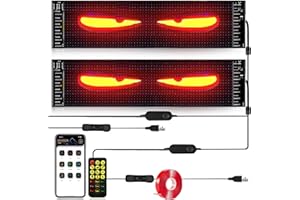 NEXASYMPHY Devil Eyes Light for Trucks and Cars, DIY Car Dynamic LED Smart Colorful Eye Lamp Soft Screen, Programmable Flexible LED Display with App Control Remote, for Car,Party, 12*59.5cm/4.7* 23.4in (2 PCS)