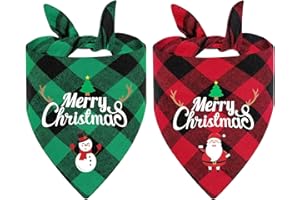 XIABYAYU Hundehalstuch Weihnachten, Halstuch Hund Weihnachten, Weihnachtshalstuch Hund, 2 Stück Weihnachtshund Bandanas, Weihnachtsmann Und Schneemännern, Hundetypen Für Alle Hundetypen