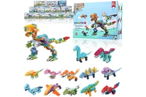 BGNXHYB Juego de 12 mini bloques de construcción de dinosaurios para juguetes a partir de 4 años para niñas y niños