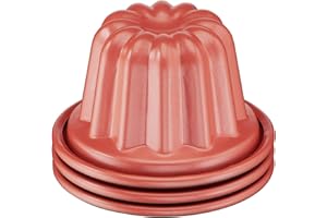 Tefal Creabake 3 moules à cannelés Orange 7,4 cm, Revêtement antiadhésif, Cuisson parfaite, Démoulage facile, Interchangeables, Empilables, Recettes créatives et savoureuses salées et sucrées J3059004