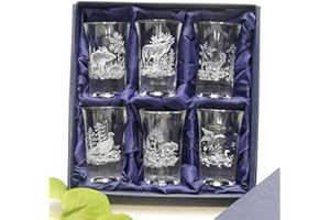 GTK - Geweihe & Trophäen KRUMHOLZ 6 teiliges Schnaps Gläser Set - hoch - 2 cl im Geschenke Karton