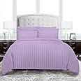 APOLLO Light Purple Duvet Cover King Size 6 Pcs Set - 1 Duvet Cover 260x240cm (Without Filling) - 1 Fitted Sheet 200x200+30-2 Pillow Shams Cases 50x75+5cm - 2 Pillow Cases 50x75cm (LIGHT PURPLE)