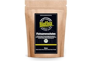 Biotiva Proszek z Łupiny Psiliowej Bio 500g - Mielony - Jakość Żywności - Psyllium - Bogaty w Błonnik - Napełniony i Kontrolowany w Niemczech