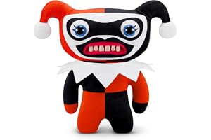 Fuggler x DC 9 tum av ZURU, rolig ful monster plyschleksak, mjuk superhjä docka plysch för barn och vuxna (Harley Quinn)