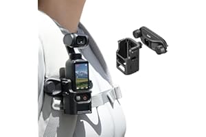 TELESIN Backpack Clip Mount for DJI Osmo Pocket 3, One-Handed Quick Release Holder with Dual Lock, Anti-Slip Silicone Pad, Scratch-Proof, Fits Most Backpack Straps, Outdoor POV Accessory