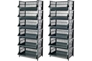 ‎ARTECSIS ARTECSIS 2er-Set Korbregale 110x41x30cm, schwarz – Modularer, stapelbarer und luftdurchlässiger Stauraum