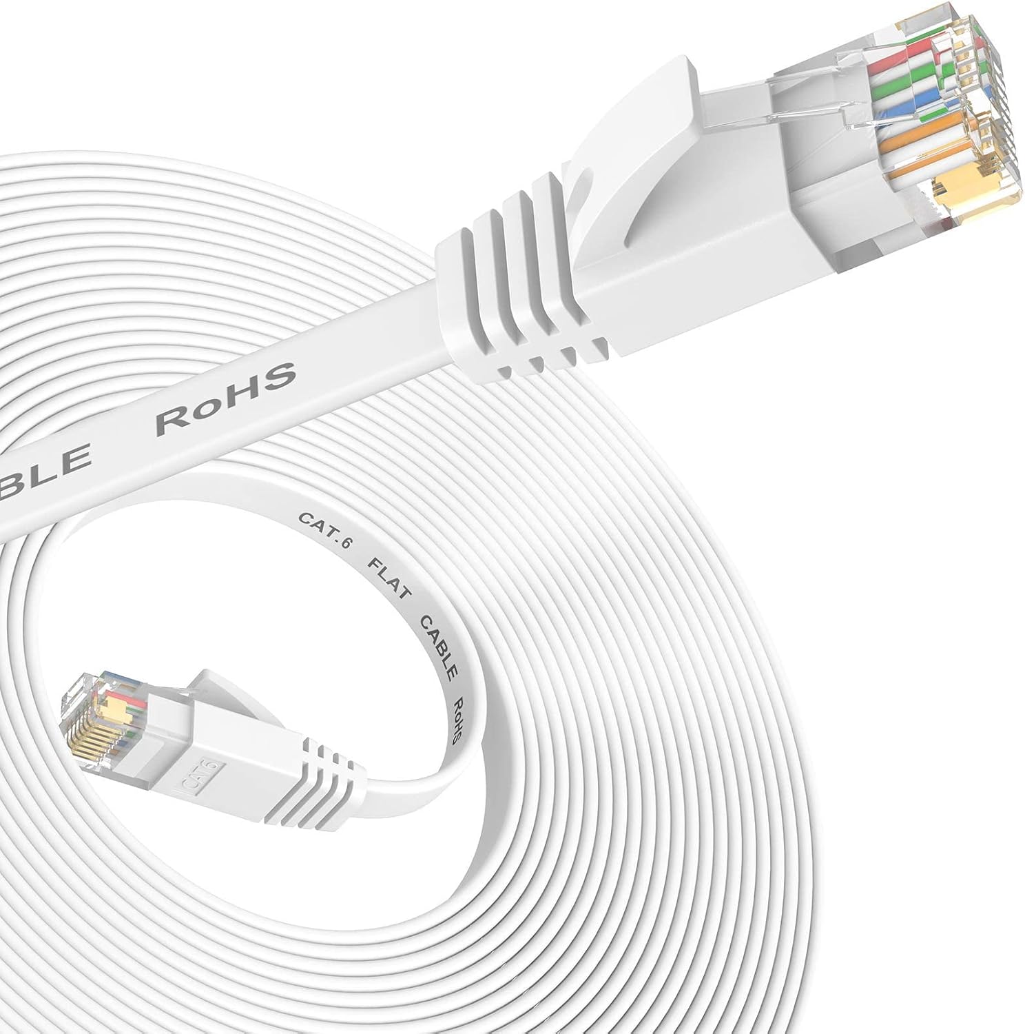 Nixsto Ethernet Cable 5M, Cat6/Cat 6e Ethernet Cable High Speed with Network Patch Cords, LAN Cable with Rj45 Connector for Router Modem Faster Than Cat 5e/Cat 5-White