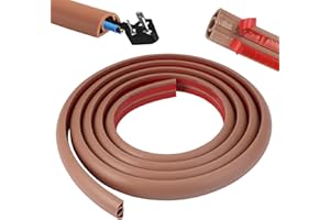 EXIN DECHEN Kanał kablowy 2 m, samoprzylepny, brązowy – elastyczny, mały kanał kablowy, ochrona podłogi, listwa kablowa PCW, płaska kieszeń na kable zasilające w gospodarstwie domowym, biurze, szkole, magazynie