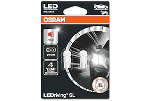 OSRAM LEDriving® SL, ≜ W5W, rojo, lámparas LED de señalización, solo uso todoterreno, no ECE, blister doble