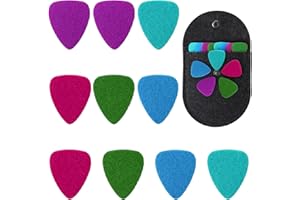 MOZEAT LENS 10 PCS Ukulele Felt Picks Soft Plectrums Colorful Ukulele Bass Guitar Felt Picks with Bag for Electric, Acoustic, Guitar Plectrum