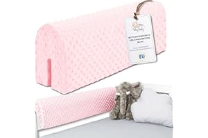 Totsy Baby Chichoneras Cuna Parachoques cunas Bebe 90 cm - Protector Anti caida y Golpe Espuma de Barrera Seguridad niños y niñas para Cama Protection de Valla y Borde Infantil Rosado
