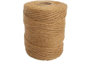 ANSIO Natural Jute Twine, 101 m / 333 ft – 2 mm 3-ply Rustic Brown Garden Twine String for Crafts, Floristry, Gift Wrapping & Plant Tying - Pack of 1