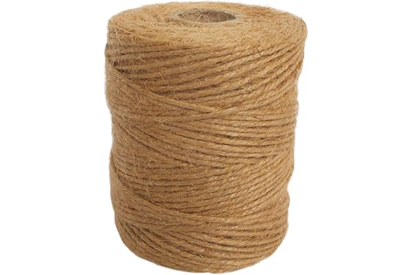 Ansio Ficelle de jute 333 pieds, parfait pour la décoration de jardin, de fleuristerie, de bricolage et d'emballage 333 ft 3 ply 3 mm - Pack of 1 marron