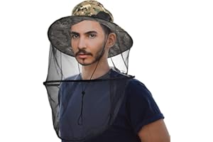 HAMON siatka na owady do użytku na zewnątrz, ochrona głowy i twarzy, kapelusz siatkowy, niewidoczny czepek na owady na zewnątrz, składany, kapelusz przeciwsłoneczny dla pszczelarzy / rybaków