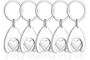 MOVYEE 5 Pezzi Gettone Carrello Spesa Rimovibile,Portachiavi a Moneta per Carrello della Spesa Chip in Acciaio (Stile 3)